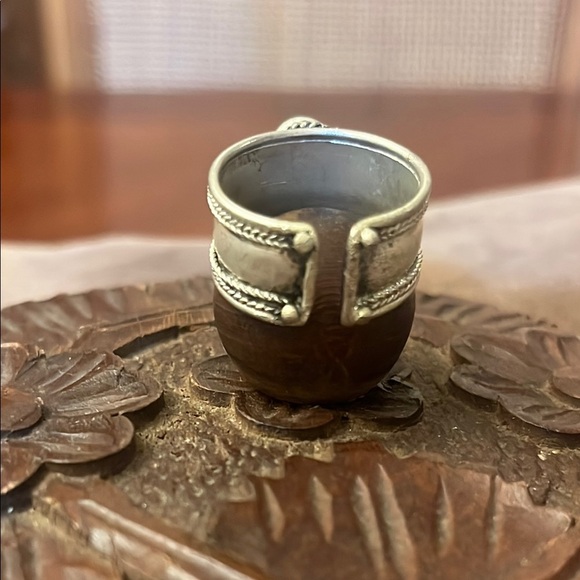 Silver Ring with Burnt Red Stone - Picture 4 of 4